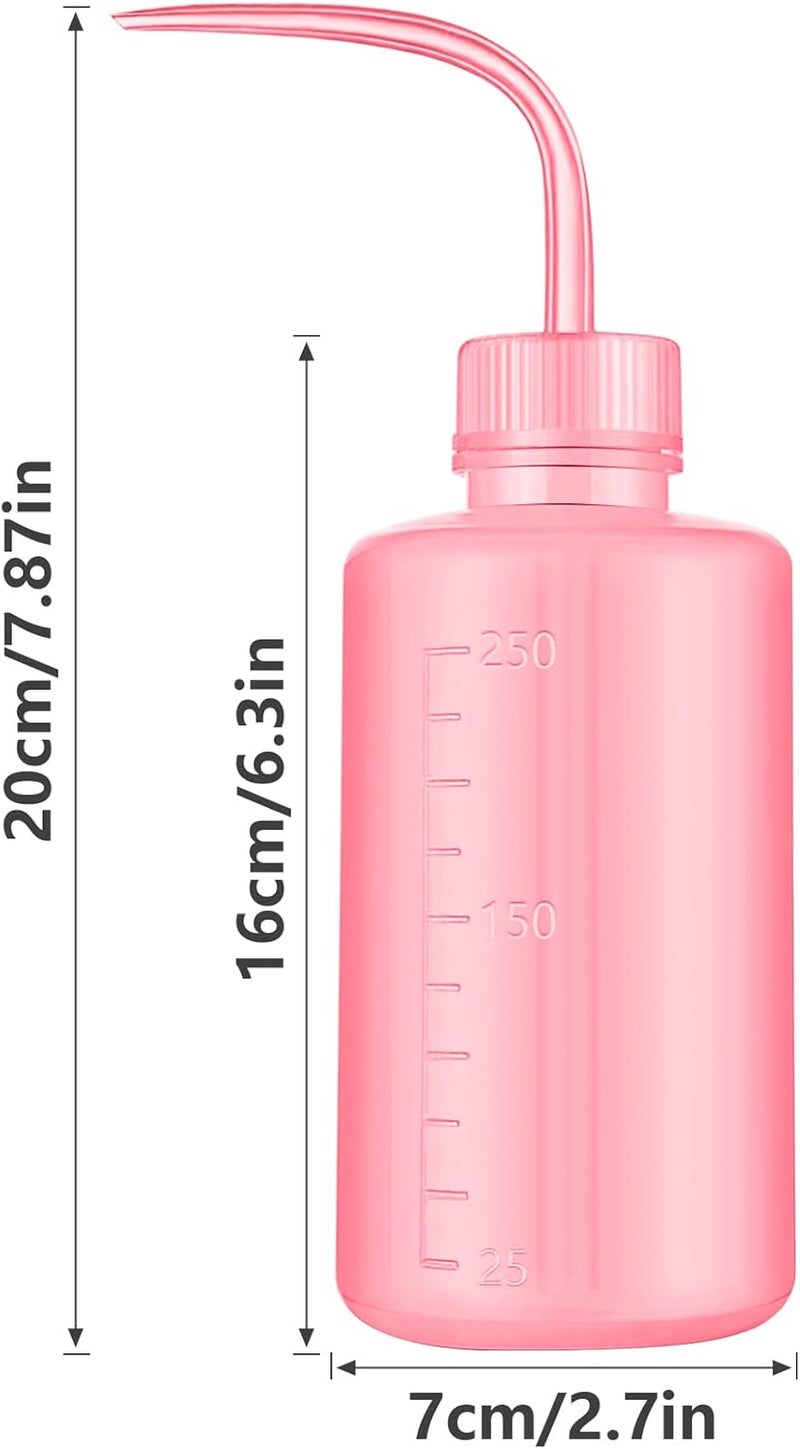 DERSTRA Wash Bottles - 2pcs 250ml Safety Wash Bottle Watering Tools, Economy Plastic Squeeze Bottle Medical Label Green Soap Cleaning Washing Bottle White (Pink) - Image 2